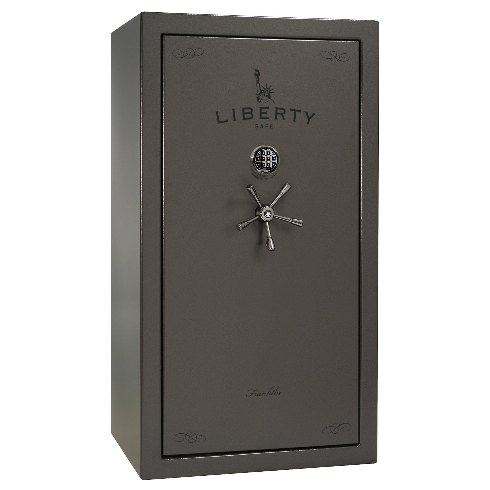 Franklin Series | Level 5 Security | 110 Minute Fire Protection | 40 | DIMENSIONS: 66.5"(H) X 36"(W) X 27.5"(D*) | Gray Marble | ProFlex Modular Shelving – Closed Door